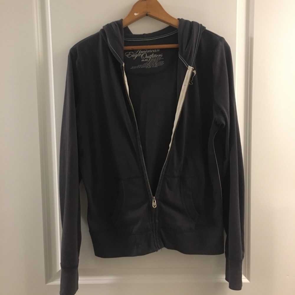Navy Blue American Eagle Thin Sweatshirt with Hood